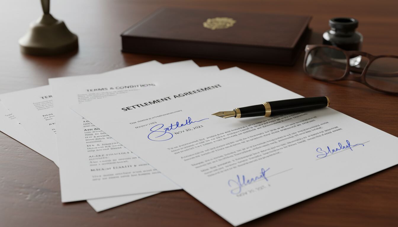 Signed legal contract and documents ready for review
